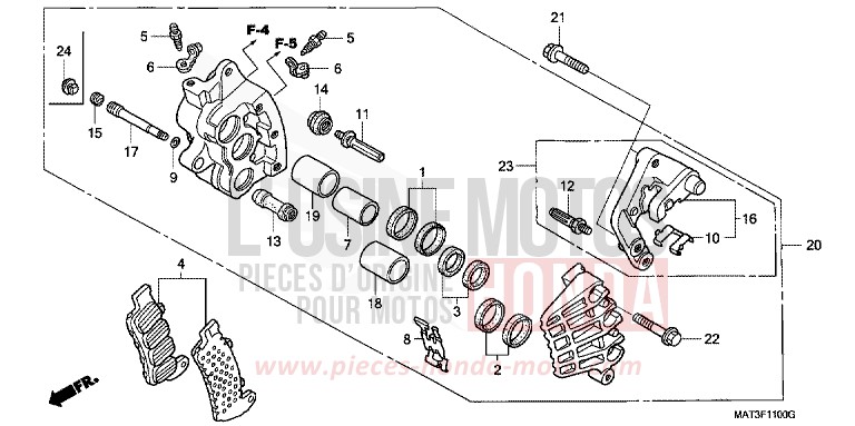 FRONT BRAKE CALIPER (R.) for Super Blackbird ACCURATE SILVER METALLIC (NH146) from 2004